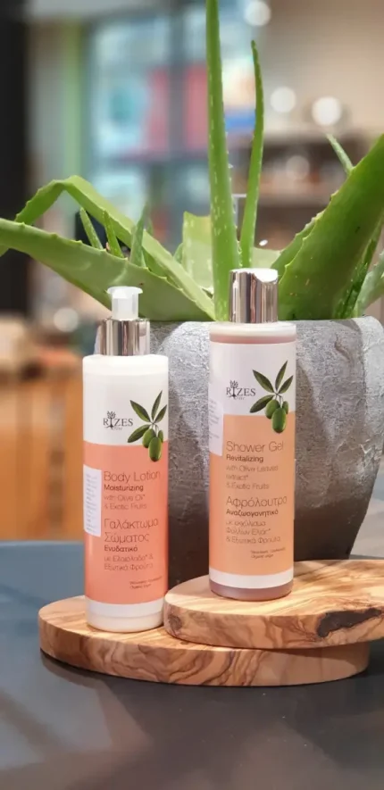 2er Set Duschgel & Bodylotion mit exotischen Früchten & Olivenöl