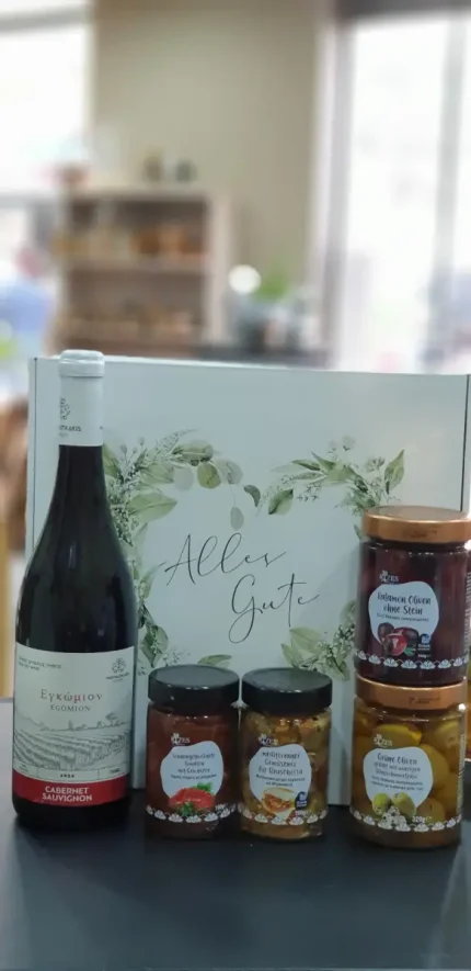 Geschenkset/ Geschenkbox 5tlg. groß mit Wein