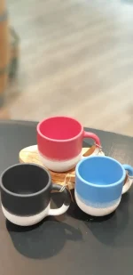 Tasse "Peggy" aus Keramik rot/Sand handmade – Bild 2