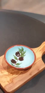 Schälchen aus Keramik Olivenzweig "blau" handmade
