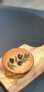 Schälchen aus Keramik Olivenzweig "orange" handmade