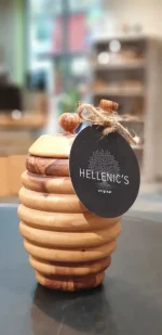 Honigtopf mit Honiglöffel 13cm aus Olivenholz – Bild 4