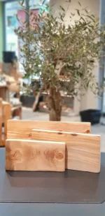 Brettchen rechteckig 3er Set aus Olivenholz HANDMADE