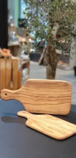 Brettchen dünn mit Griff 3er-Set aus Olivenholz HANDMADE – Bild 3