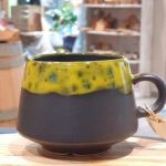 "Betty" keramische mok "geel/zwart" handgemaakt