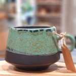 Tasse "Betty" aus Keramik "türkis/schwarz" handmade