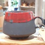 "Betty" keramische mok "rood/zwart" handgemaakt