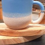 Peggy" keramische mok blauw/zand handgemaakt