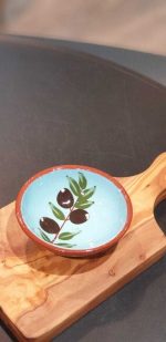 Schälchen aus Keramik Olivenzweig "blau" handmade
