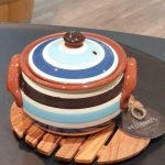 Ofentopf aus Keramik "gestreift" handmade