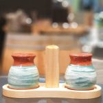 Keramisch peper- en zoutstel "groen