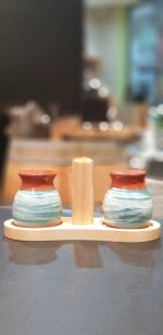Salz und Pfefferstreuer Set aus Keramik "grün"