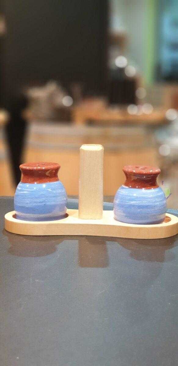 Salz und Pfefferstreuer Set aus Keramik "blau"