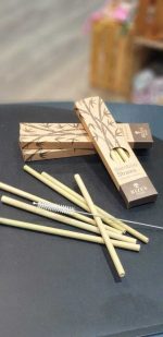 7tlg. Set Bambus Strohhalme