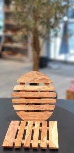 Topfuntersetzer oval aus Olivenholz HANDMADE – Bild 2