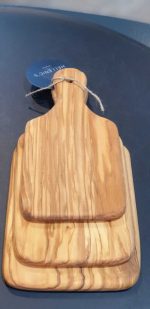 Brettchen dünn mit Griff 29cm aus Olivenholz HANDMADE – Bild 2