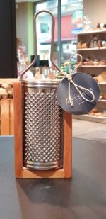 Reibe mit Auffangbehälter aus Olivenholz M Handmade