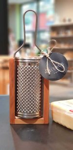Reibe mit Auffangbehälter aus Olivenholz M Handmade – Bild 2